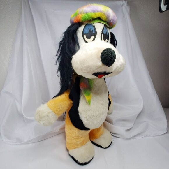 VTG 1970's Droopy Dog Plush Multicolor Hat and Scarf Carnival Toy 17" Tall RARE - Picture 9 of 16